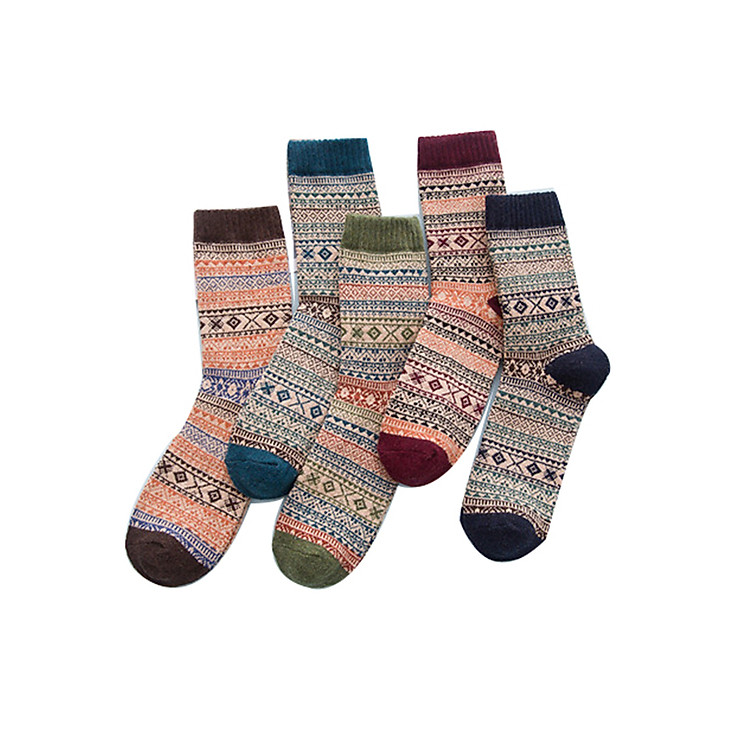 Combo 5 đôi tất dài cho nam thổ cẩm phong cách quý ông