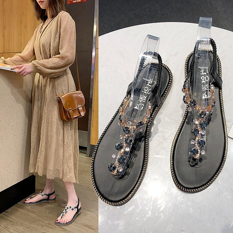 Giày Búp Bê Nữ Xỏ Ngón Đính Ngọc Trai Xinh Xắn