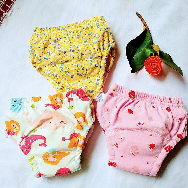 Combo 3 Quần bỏ bỉm cao cấp vải cottnon 6 lớp siêu thấm, thoáng mát hiệu Goodmama cho Bé Gái từ 5-17 kg.