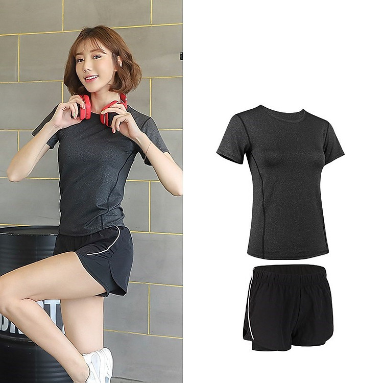 Bộ quần áo thể thao nữ, Quần áo gym nữ chạy bộ (SP097)