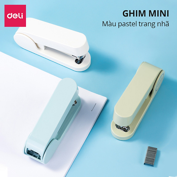 Dập Ghim Học Sinh Mini Deli (25 trang) - Xanh Lá - Ảnh 6