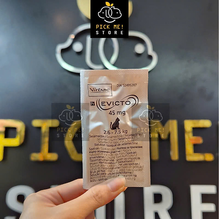 Virbac - Nhỏ Gáy EVICTO Trị Ve Rận, Bọ Chét, Ghẻ Tai, Phòng Ngừa Nội Ngoại Ký Sinh cho Chó Mèo