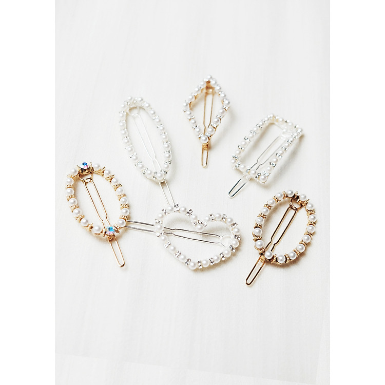 Set Kẹp Tóc Ngọc Trai 6 Món Hàn Quốc Xinh Xắn - ZP06