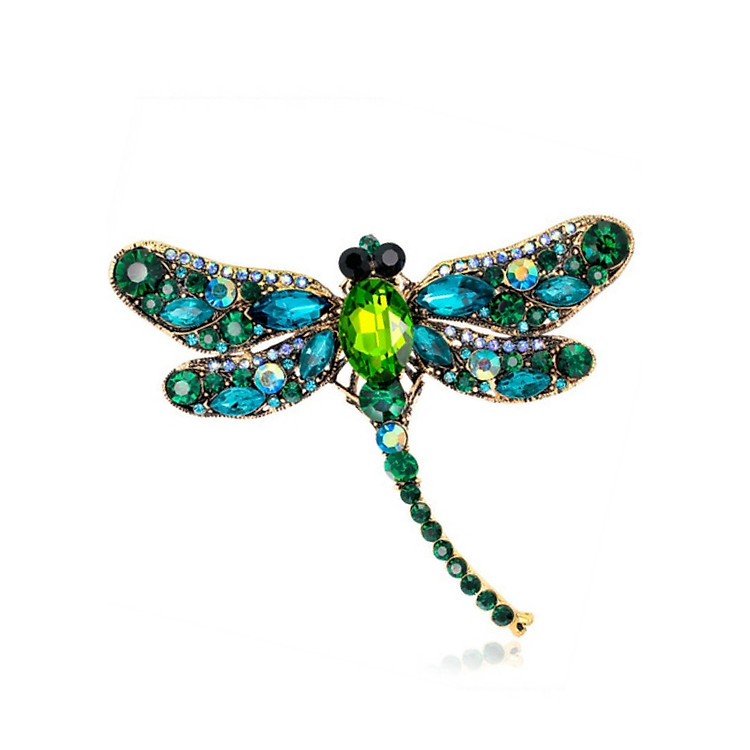 Cài áo chuồn chuồn đính đá cao cấp Libellula
