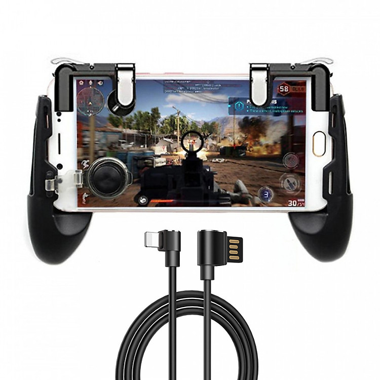 Bộ tay cầm chơi game PUBG, CF, ROS (đen) kèm cáp chơi game U37