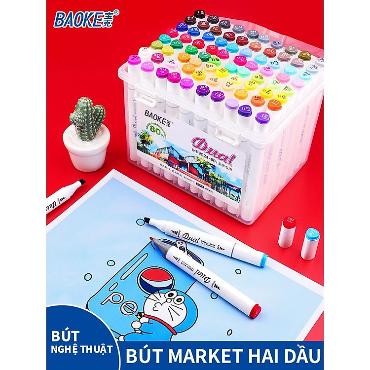 Bút Lông Tô Màu 2 Đầu Baoke MP2923 (12 màu) - Ảnh 6