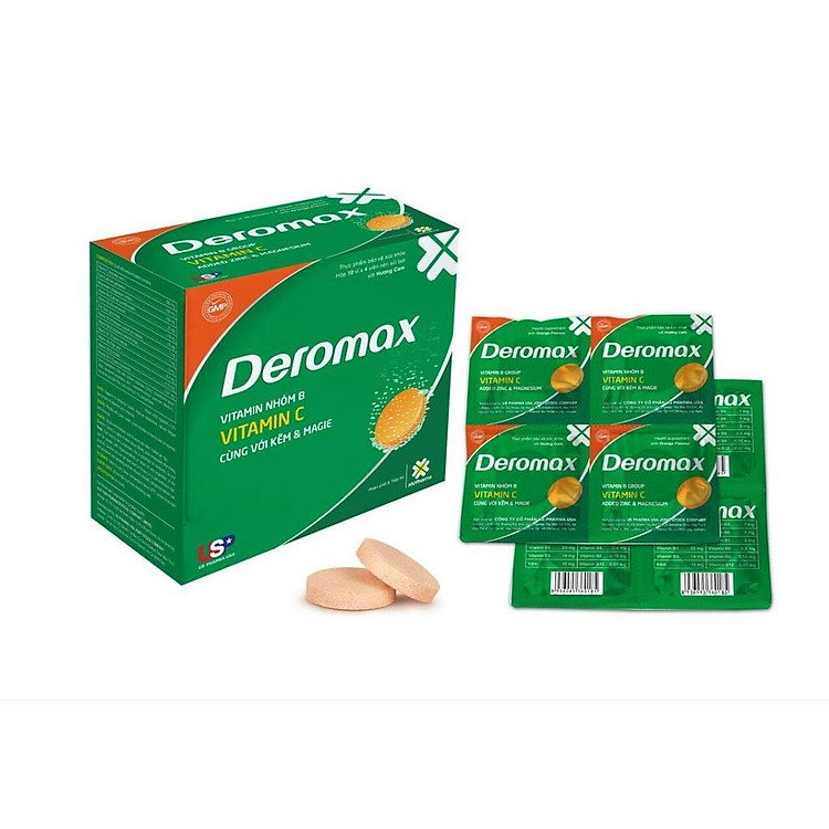DEROMAX SỦI - VITAMIN C, VITAMIN NHÓM B CÙNG VỚI KẼM VÀ MAGIE