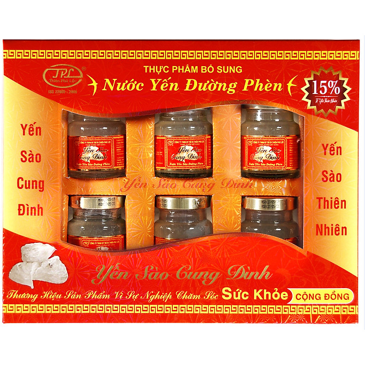 Hộp nước yến sào đường phèn( Tổ yến 15%)- Yến sào Cung Đình