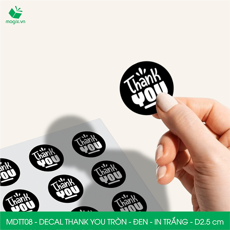 Sticker Thank You (D2.5cm, 50 chiếc)