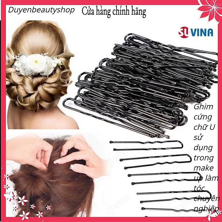 Ghim cài kẹp tóc chữ U chắc chắn chuyên nghiệp có 3 size S-M-L sử dụng trong Make Up {Có video ảnh thật shop tự quay}