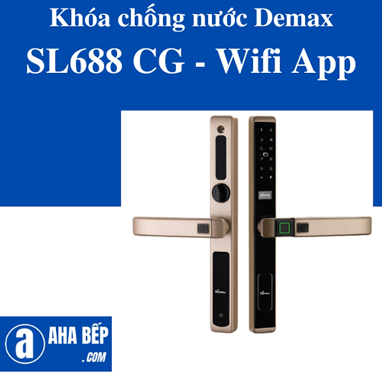 Khóa cửa chống nước Demax SL688 CG - Wifi App. Hàng Chính Hãng
