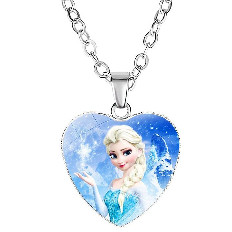 Dây chuyền Elsa bằng hợp kim hình trái tim cho bé gái – J034