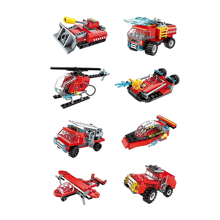 Hộp đồ chơi lắp ráp Biệt đội cứu hỏa 8in1 Chính hãng Ưu đãi - Hình ảnh 5