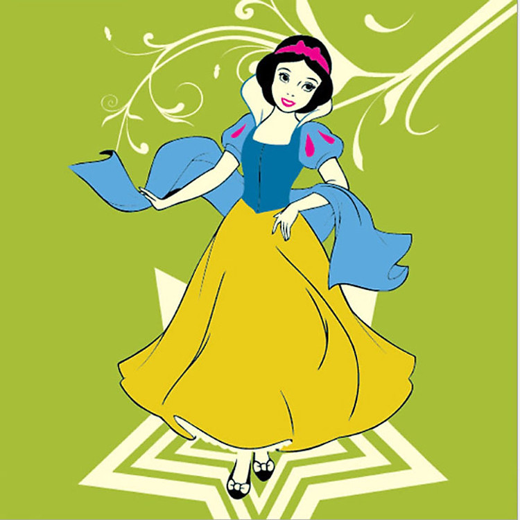 Tranh sơn dầu số hóa công chúa cho trẻ tranh tô màu sơn dầu