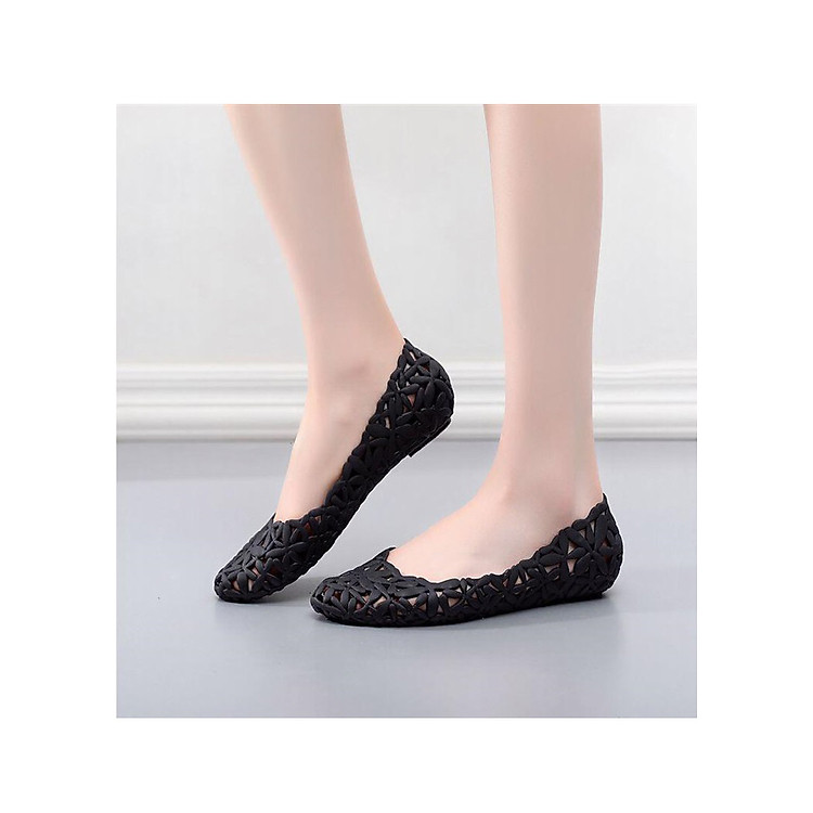 Giày Búp Bê Nữ Nhựa Họa Tiết Hoa Cao Cấp Nhẹ Êm Chân 3fashion - 3200
