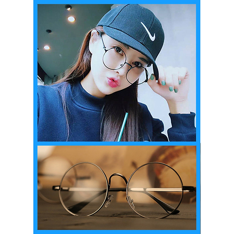 Mắt Kính Thời Trang Mắt Tròn Unisex Nhiều Màu Cho Cả Nam Và Nữ Hợp Mọi Khuôn Mặt, Thay Được Kính Cận