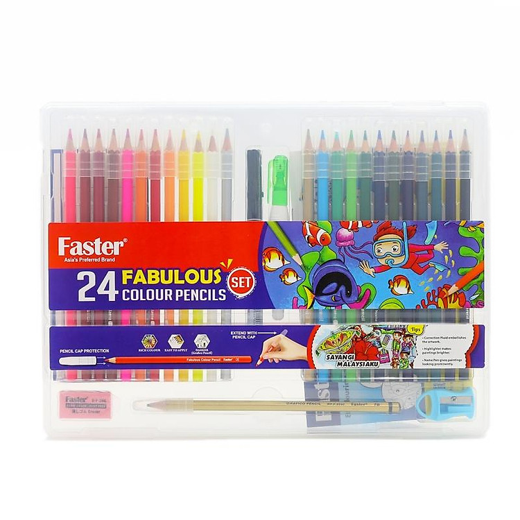 Bộ Bút Chì Màu Faster Fabulous CP-F-5024 (24 chiếc)