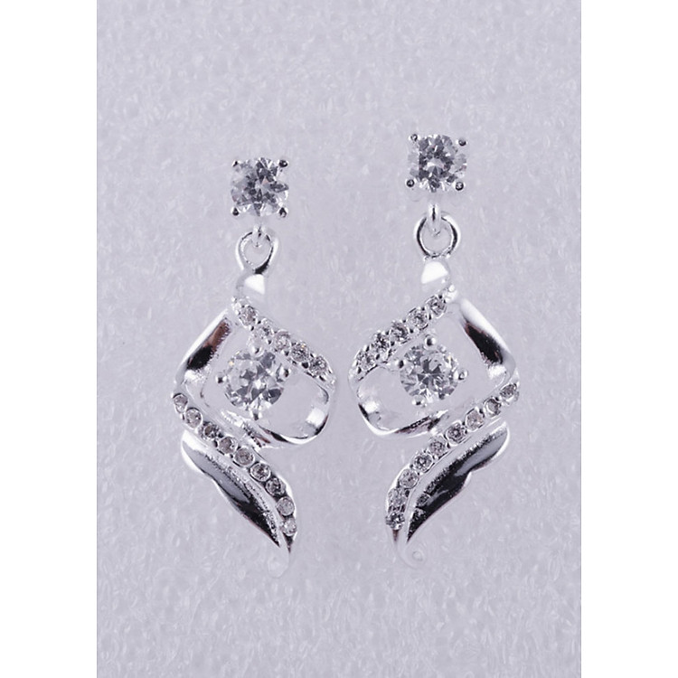 Bông tai bạc S925 Italia Bạc Xinh Huệ Ngân Lá tầm xuân RYE14096