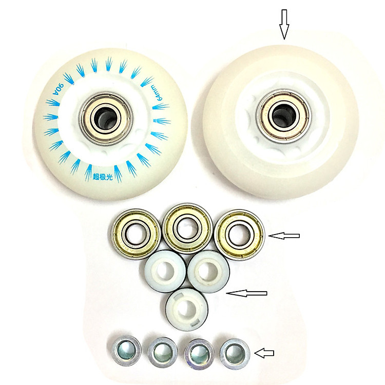 Bánh Xe Phát Sáng Giày Patin Có LED 3 Màu