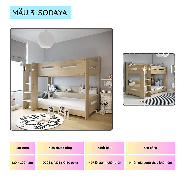 Giường tầng đa dạng kiểu dáng thương hiệu SMLIFE