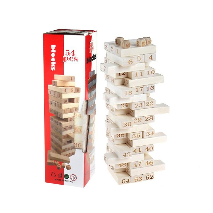 Rút gỗ size lớn 28cm 54 miếng gỗ 54Blocks