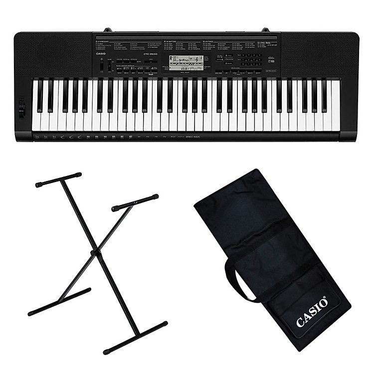 Bộ Đàn Organ Casio CTK-3500 Kèm Giá Nhạc Chân Bao AD