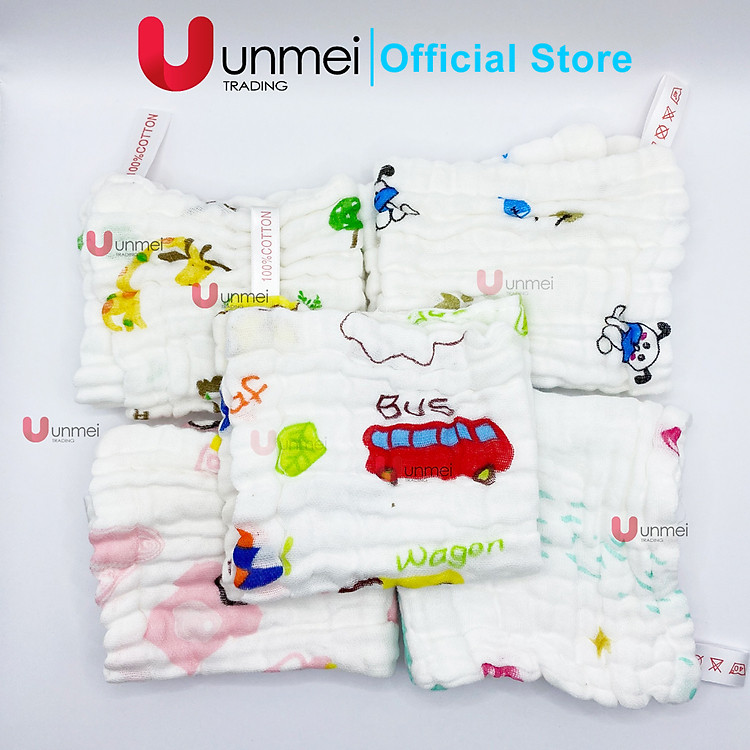 Mua Khăn Sữa Cotton Unmei 6 lớp cho Bé Chính hãng Ưu đãi - Hình ảnh 4