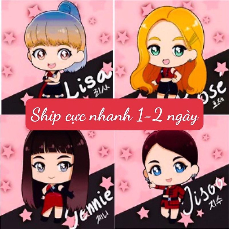 Bộ tranh đính đá 5D hình nhóm nhạc BLACKPINK độc đáo DIY 30x30cm