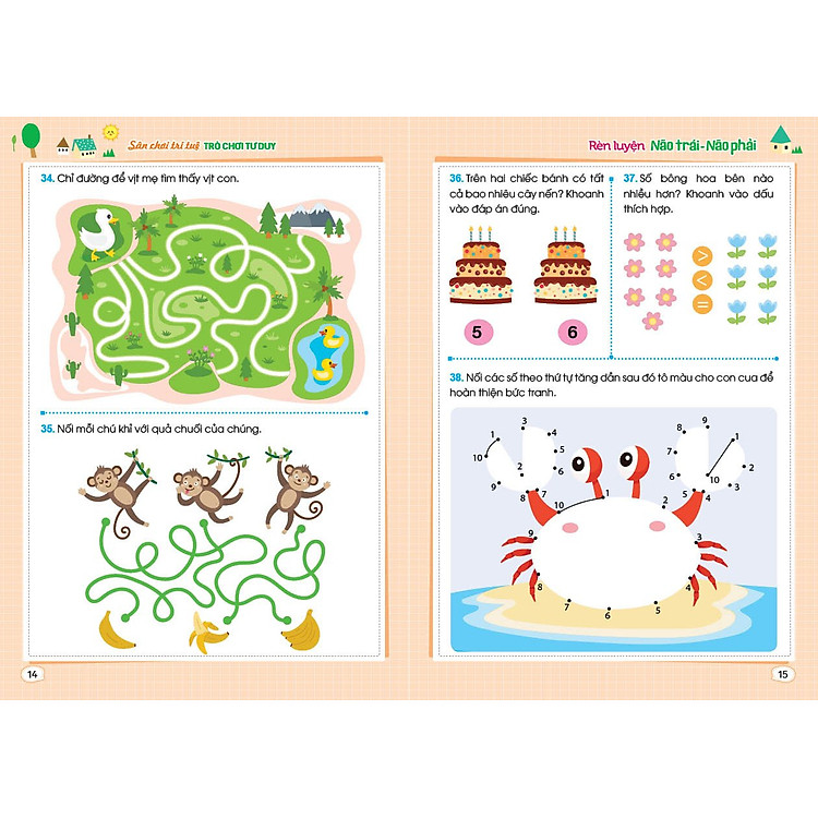 Sân Chơi Trí Tuệ - Trò Chơi Tư Duy - Rèn Luyện Não Trái, Não Phải - Dành Cho Trẻ 5-6 Tuổi - Ảnh 4