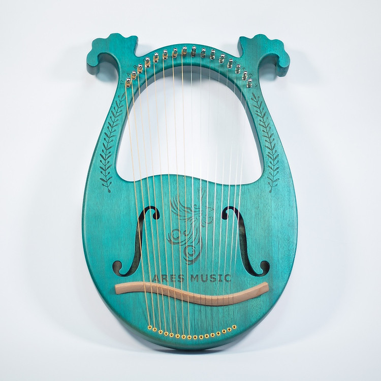 Combo Đàn Lyre Ares LP16BL 16 Dây Cao Cấp, Kèm Dây Dự Phòng, Hộp chống sốc HL01