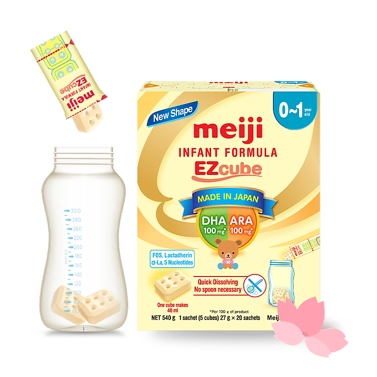 Sản Phẩm Dinh Dưỡng Công Thức Meiji Infant Formula EZcube - Nhập khẩu chính hãng (540g)