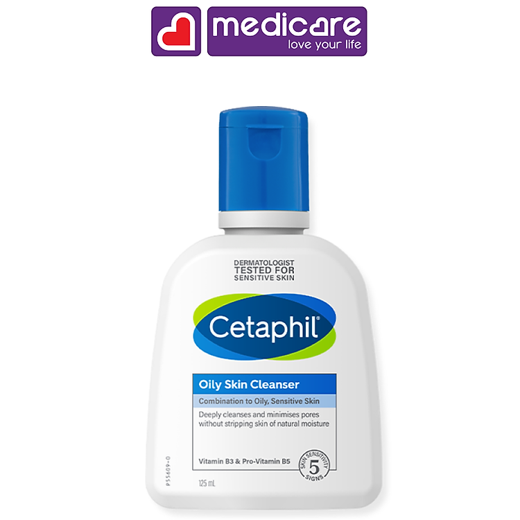 Sữa rửa mặt CETAPHIL da dầu & da nhạy cảm 125ml