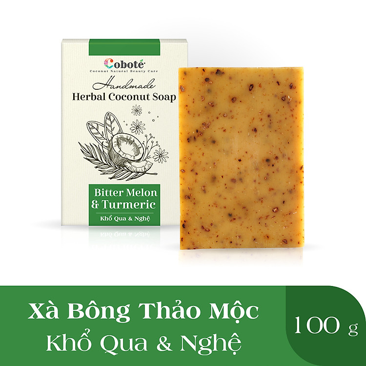 Xà Phòng Thảo Mộc Coboté - Nghệ & Khổ Qua – Dưỡng Da Sáng Mịn - 100% Tự Nhiên