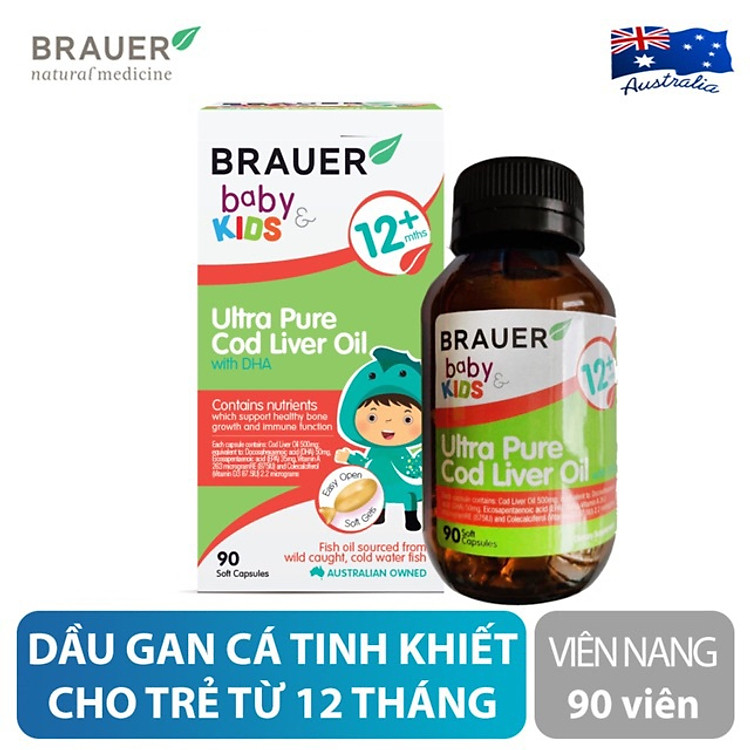 Viên Dầu gan cá Tuyết Brauer cho bé Hàng chuẩn Giá tốt - Hình ảnh 4