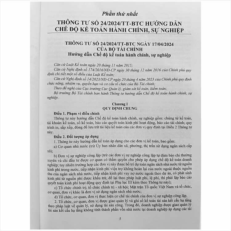 Chế Độ Kế Toán Hành Chính Sự Nghiệp theo Thông tư 24/2024/TT-BTC (V2416D) - Ảnh 3