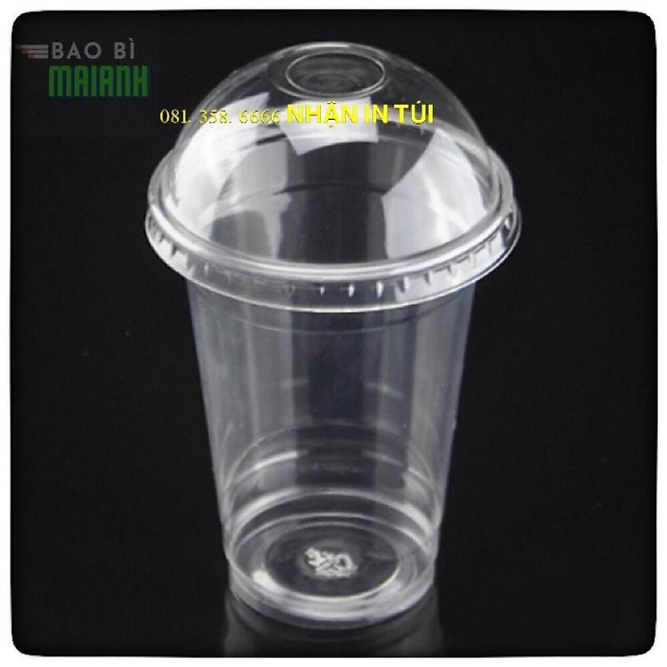 100 LY CỐC NHỰA CÓ LẮP CẦU ly cốc nhựa có nắp cầu loại 400ml & 500 ml , cốc nhựa dùng 1 lần, đựng cafe, trà sữa...
