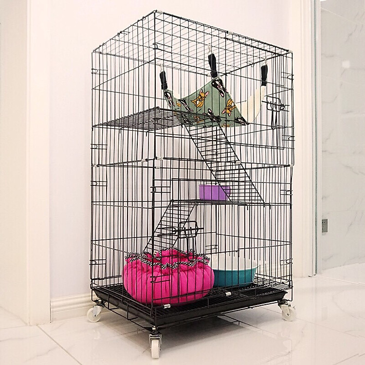 Lồng mèo nan thường 3 tầng size S - Giao màu ngẫu nhiên