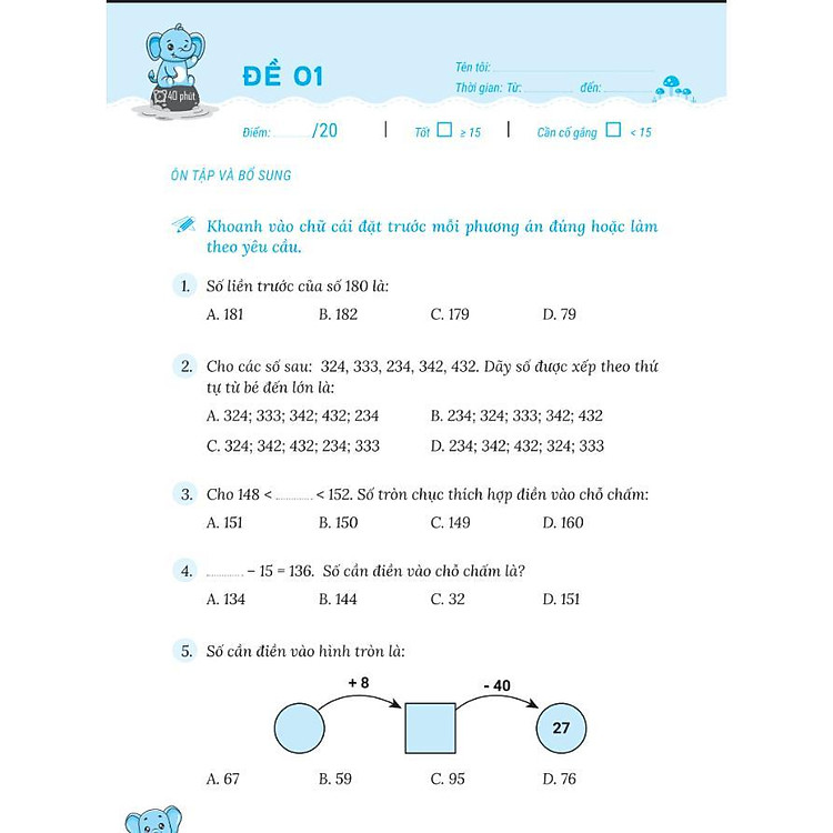 50 Đề Tăng Điểm Nhanh Toán Lớp 3 - Ảnh 4
