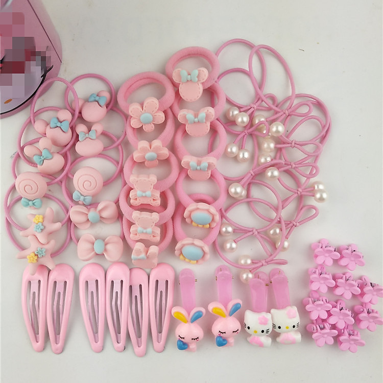 Bộ 40 kẹp tóc và dây cột tóc cho bé phong cách Hàn - Dây buộc tóc cho bé