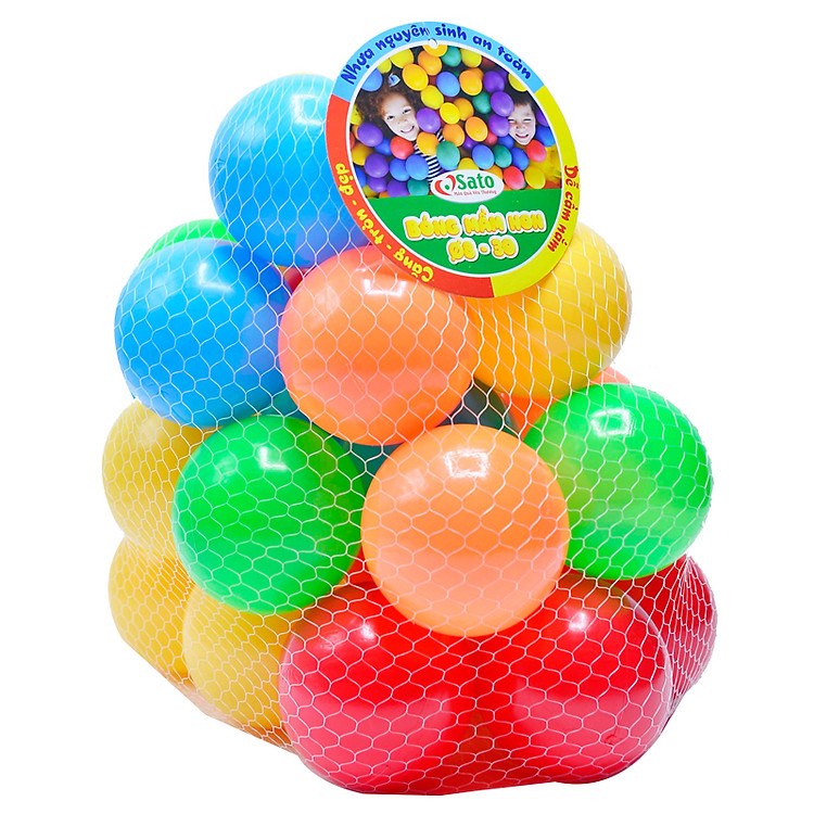 Túi 30 Banh Nhựa Phi 8cm Sato Cho Bé Vận Động BENRIMART-30B (Ngẫu Nhiên)