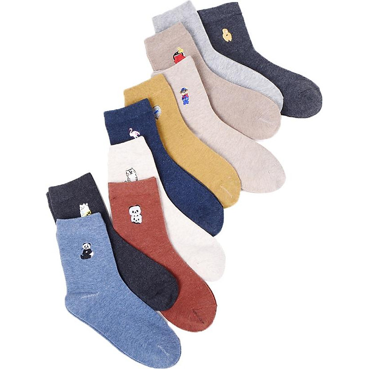 Bộ 10 đôi tất vớ cổ trung cho nữ chất cotton P3M2