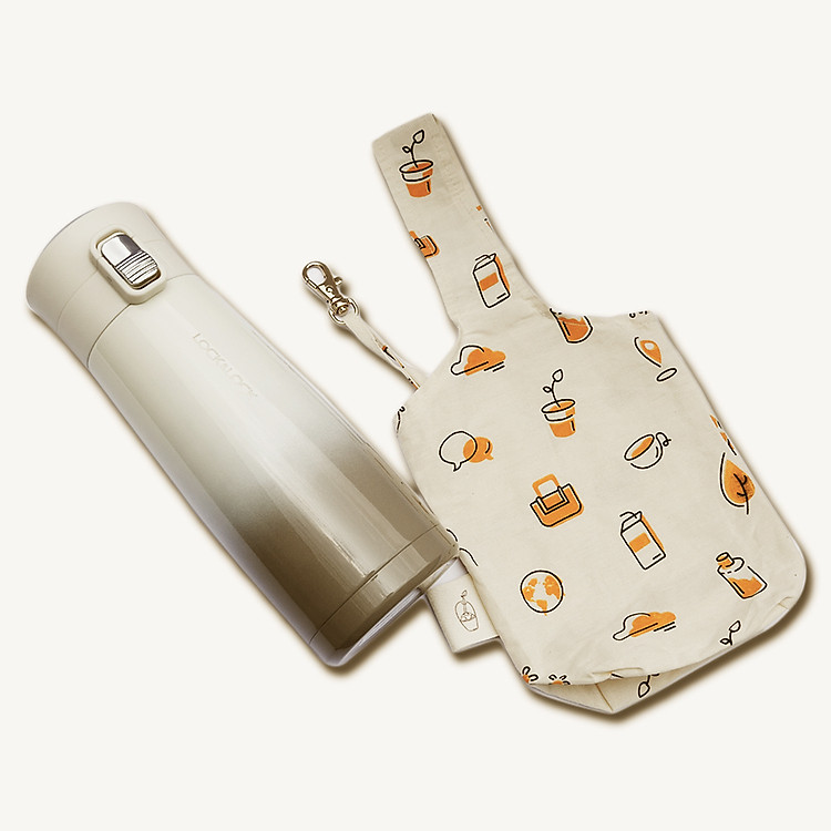 Quai Vải Đựng Ly, Bình GIữ Nhiệt từ 300ml đến 750ml, kèm một móc khóa tiện lợi