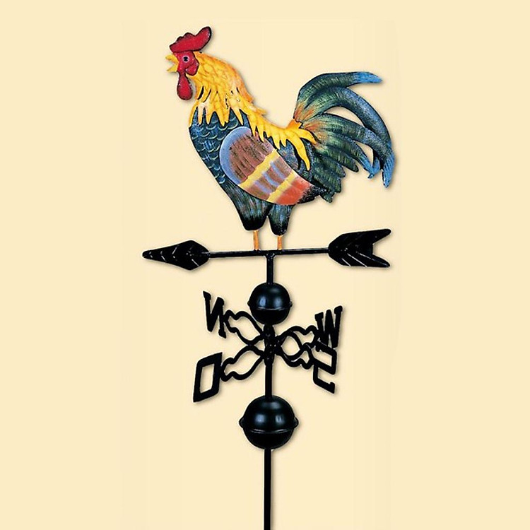 Weather Vane, Cockerel Wind Vane Weathervane Iron Structure - Colorful Rooster