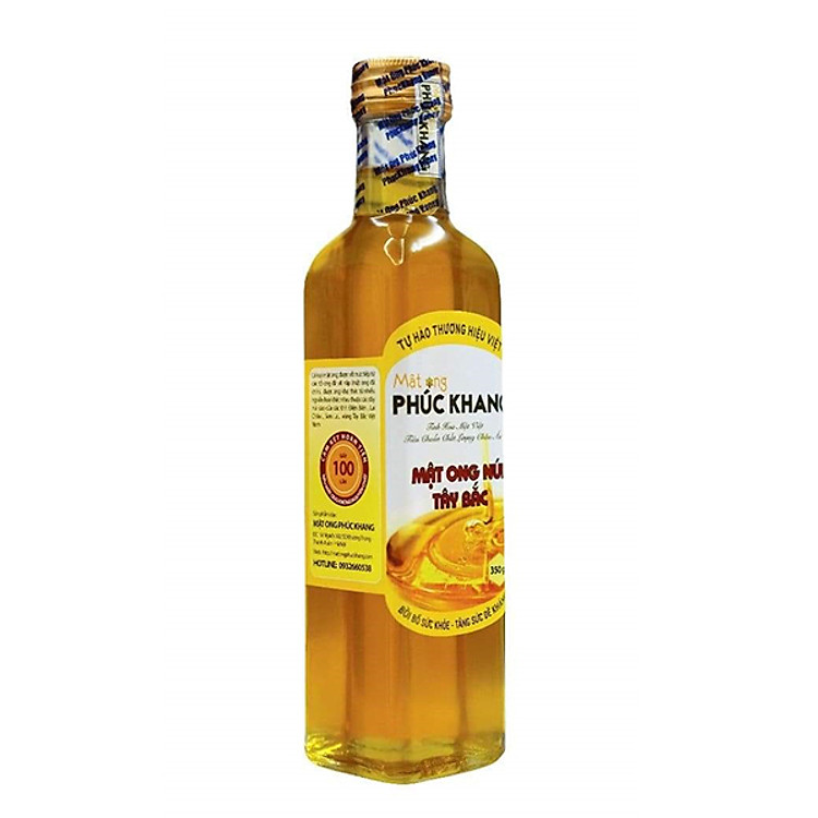 Mật ong nguyên chất hoa rừng Tây Bắc Phúc Khang (720g) - Hàng Chính Hãng - Mật ong sạch đạt chuẩn xuất khẩu, không kháng sinh, không thuốc BVTV