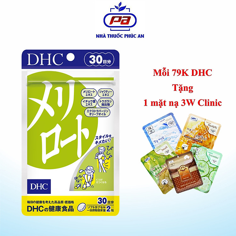 Viên uống thon đùi, giảm sưng chân, hỗ trợ giãn tĩnh mạch chân DHC Melilot 30 ngày - 60 viên