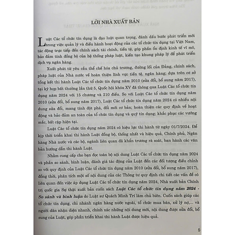 Luật Các tổ chức tín dụng năm 2024 – So sánh và bình luận - Ảnh 3