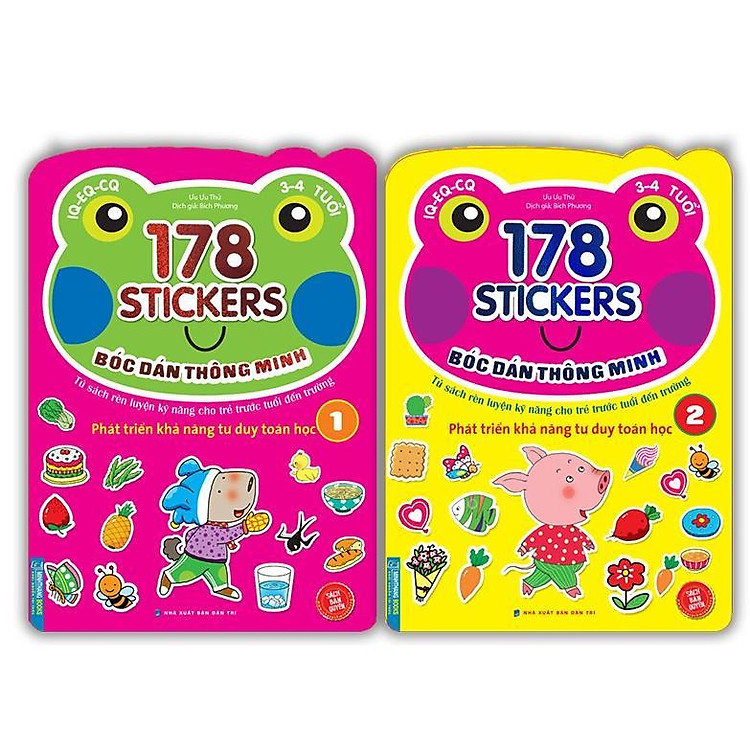 Bóc Dán Hình Thông Minh Cho Bé 3 – 4 Tuổi – 178 Sticker – Quyển 1 + 2