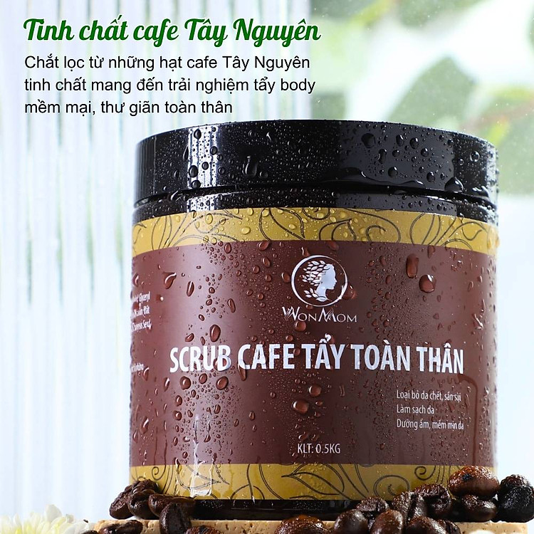 Scrub café tẩy trắng da Wonmom 500g Chính hãng Ưu đãi - Hình ảnh 5