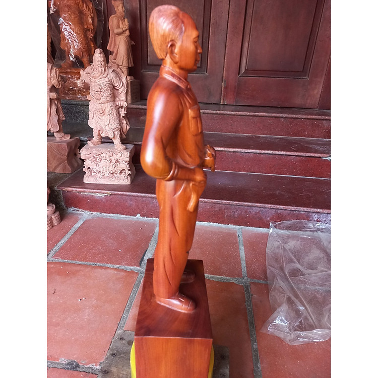 Tượng Đại Tướng Võ Nguyên Giáp Bằng Gỗ Hương Đá (40×14×9cm) - Ảnh 5
