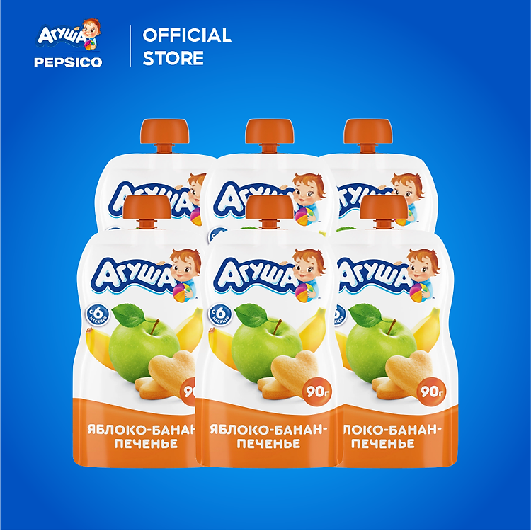 Combo 6 Gói Trái Cây Nghiền Agusha Tiết kiệm